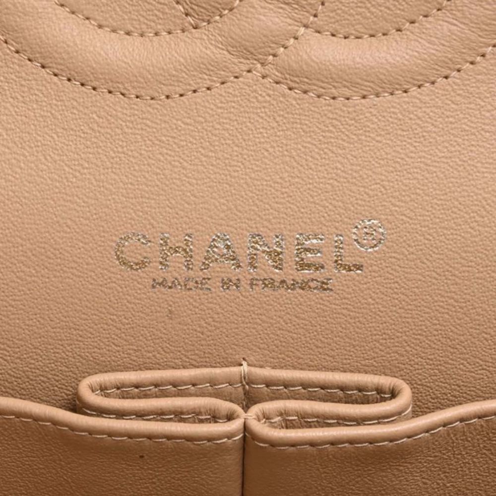 Chanel Double Flap Beige Leather Shoulder Bag (Pre-Owned) - Picture 9 of 10